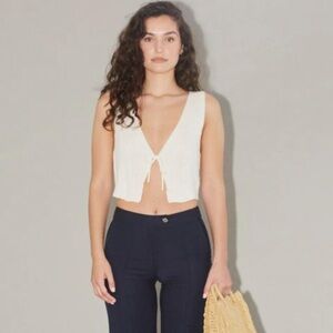 White Sleeveless Crop Top